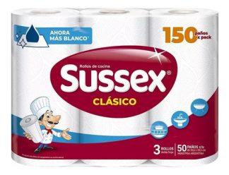 Rollos de cocina Sussex Clásico doble hoja 3 x 50 paños