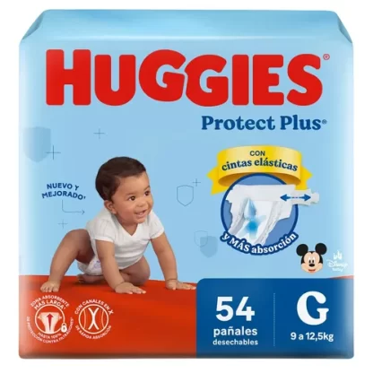 Imagen 1 de 5 de Pañales Huggies Protect Plus G X54 Talle Grande 9 a 12,5 kg