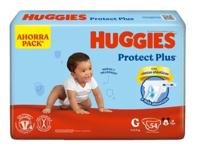 Imagen 5 de 5 de Pañales Huggies Protect Plus G X54 Talle Grande 9 a 12,5 kg