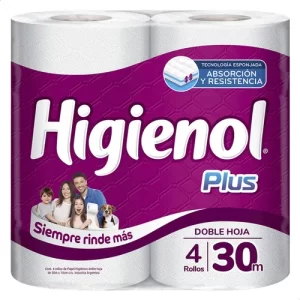 Miniatura 1 de 5 de Papel higiénico Higienol Plus Fusión doble hoja 4 x 30 m