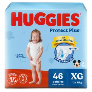 Miniatura 1 de 5 de Pañales Huggies Protect Plus Xg x46 unidades Extra Grande 12 a 15 kg