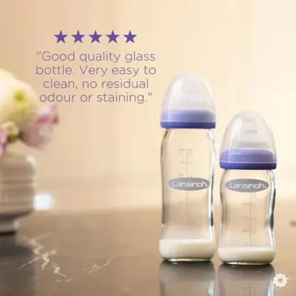 Imagen 2 de 2 de Mamadera Lansinoh de vidrio 160 ml con tetina NaturalWave