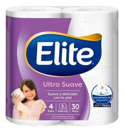 Imagen 2 de 3 de Papel higiénico Elite Ultra Suave doble hoja 4 x 30 m