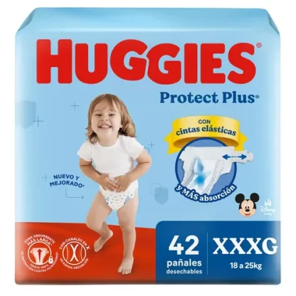Imagen 1 de 5 de Pañales Huggies Protect Plus Xxxg X 42 Unidades Extra Extra Extra Grande 18 a 25 kg