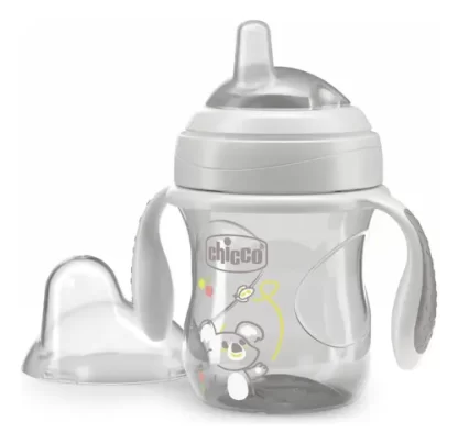 Imagen 3 de 12 de Vaso Chicco Transition Cup Antiderrame Con Asas  4m+ 200ml Color Gris