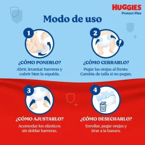 Miniatura 4 de 5 de Pañales Huggies Protect Plus G X54 Talle Grande 9 a 12,5 kg