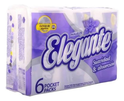 Imagen 3 de 3 de Pañuelos Elegante 10 unidades  x6 Paquetes  Doble Hoja