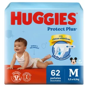 Miniatura 1 de 5 de Pañales Huggies Protect Plus M X62 Talle Mediano