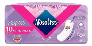 Miniatura 3 de 3 de Toalla Nosotras Maternal x10 unidades Aposito Post-Parto