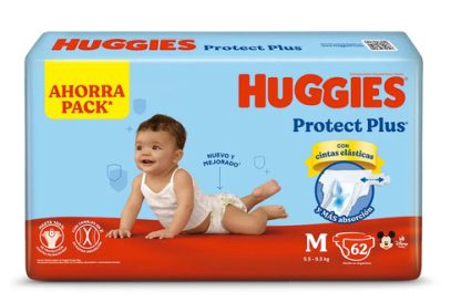 Imagen 2 de 5 de Pañales Huggies Protect Plus M X62 Talle Mediano