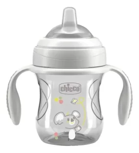 Miniatura 1 de 12 de Vaso Chicco Transition Cup Antiderrame Con Asas  4m+ 200ml Color Gris