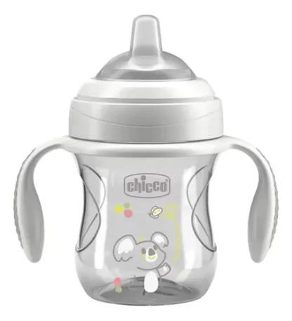 Imagen 1 de 12 de Vaso Chicco Transition Cup Antiderrame Con Asas  4m+ 200ml Color Gris