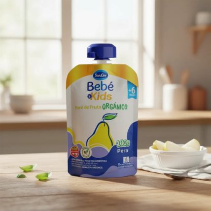 Imagen 2 de 3 de Puré De Frutas Organico Sabor Pera Sancor Bebé & Kids 90g