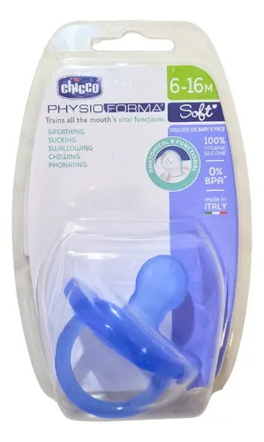 Imagen 2 de 8 de Chicco Chupete Silicona Physio Soft Liso Azul 6-16 Meses X1 Azul 6-16 Meses