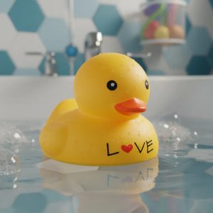 Miniatura 5 de 6 de Patito De Goma Amarillo Con Corazón Love Para El Baño 2746