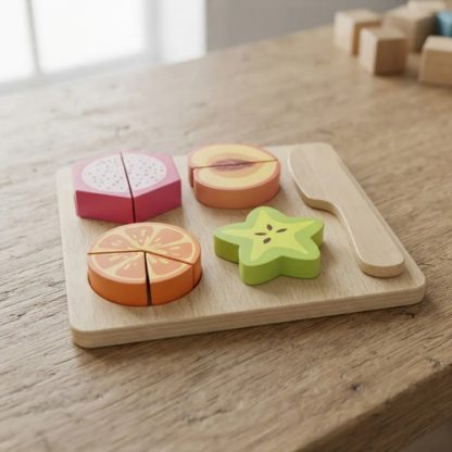 Imagen 1 de 7 de Cajoncito De Frutas Madera Juguete Didáctico Encastre Bebé Surtido