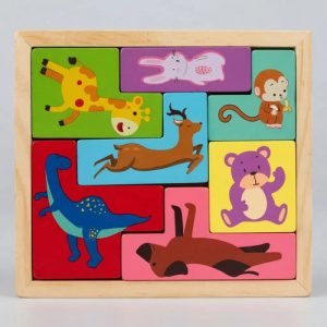 Miniatura 4 de 4 de Tetris Animales Madera Rompecabezas Encastre Didáctico