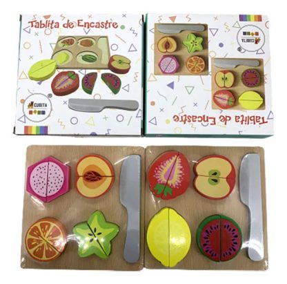 Imagen 3 de 7 de Cajoncito De Frutas Madera Juguete Didáctico Encastre Bebé Surtido