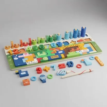 Imagen 9 de 9 de Ábaco De Madera Juego Didáctico Contar Colores Y Formas Surtido