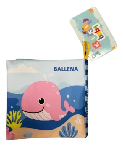Imagen 7 de 7 de Libro De Tela Bebé Animales De Mar Estimulación Sensorial Multicolor