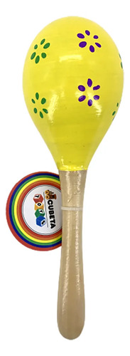Imagen 3 de 10 de Maraca Mediana De Madera Instrumento Musical Bebé Colores Surtido