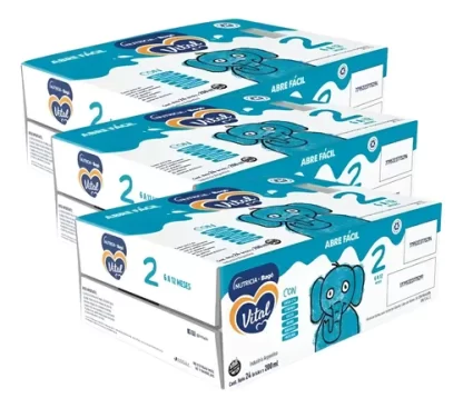 Imagen 1 de 3 de Leche Vital 2 Liquida 200ml Combo x3 Cajas de x24u (72 Bricks en total)