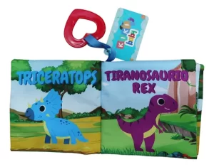 Miniatura 2 de 5 de Libro De Tela Bebé Dinosaurios Con Anillo Estimulación