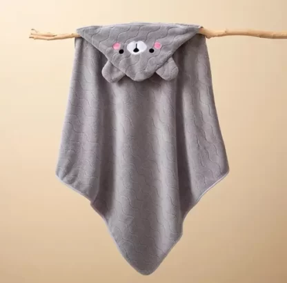 Imagen 4 de 10 de Toallón Bebé Con Capucha Animalitos 75x75 Suave Absorbente