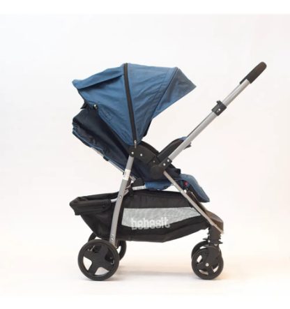 Imagen 3 de 6 de Cochecito De Paseo Bebesit Aeris 1390 Azul Con Chasis Color Plateado Rebatible