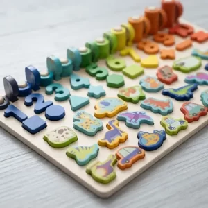 Miniatura 8 de 8 de Encastre Madera Números Con Cuentas Juego Didáctico Contar Surtido