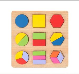 Miniatura 5 de 5 de Encastre Madera Figuras Geométricas Fracciones Montessori Surtido