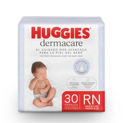 Imagen 1 de 10 de Pañales Huggies Dermacare RN — 30 unidades