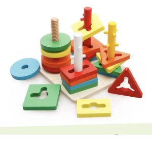 Miniatura 6 de 11 de Bloques Encastre Geométrico Madera Apilable Montessori Surtido