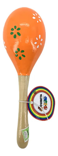 Imagen 4 de 10 de Maraca Mediana De Madera Instrumento Musical Bebé Colores Surtido