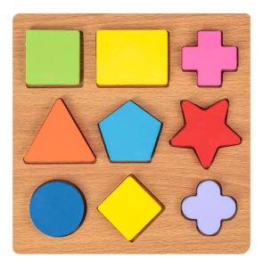 Miniatura 2 de 5 de Encastre Madera Figuras Geométricas Fracciones Montessori Surtido