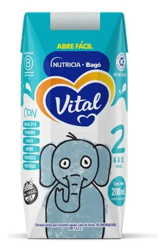 Imagen 2 de 3 de Leche Vital 2 Liquida 200ml Combo x3 Cajas de x24u (72 Bricks en total)