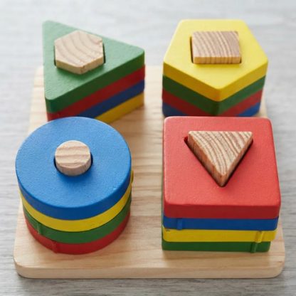 Imagen 8 de 9 de Encastre De Madera Formas Geométricas Apilable Didáctico Surtido
