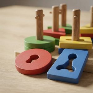 Miniatura 3 de 11 de Bloques Encastre Geométrico Madera Apilable Montessori Surtido