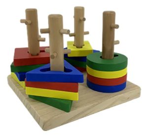 Miniatura 7 de 11 de Bloques Encastre Geométrico Madera Apilable Montessori Surtido