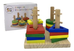 Miniatura 8 de 11 de Bloques Encastre Geométrico Madera Apilable Montessori Surtido