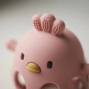 Miniatura 3 de 9 de Mordillo Silicona Bebé Pollito Sonajero Apto Para Morder