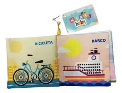 Imagen 4 de 7 de Libro De Tela Bebé Transportes Estimulación Sensorial Multicolor