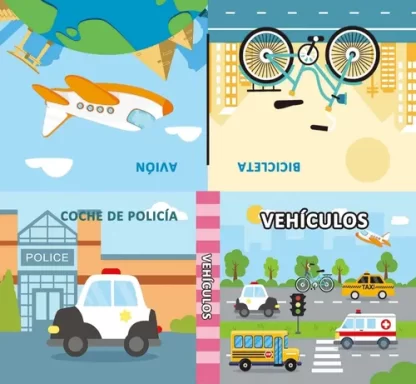 Imagen 2 de 7 de Libro De Tela Bebé Transportes Estimulación Sensorial Multicolor