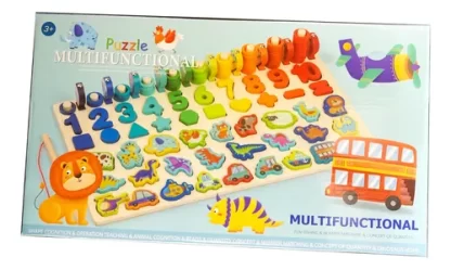 Imagen 7 de 8 de Encastre Madera Números Con Cuentas Juego Didáctico Contar Surtido