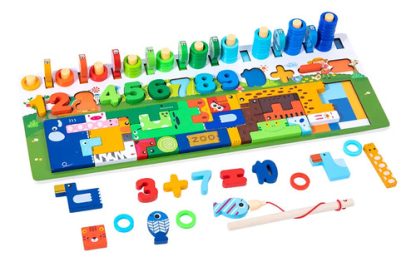 Imagen 2 de 9 de Ábaco De Madera Juego Didáctico Contar Colores Y Formas Surtido