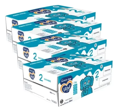 Imagen 1 de 3 de Leche Vital 2 Liquida 200ml Combo x4 Cajas de 24u (96 Bricks en total)