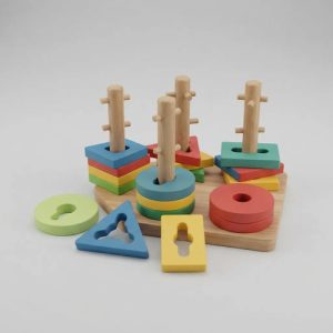 Miniatura 11 de 11 de Bloques Encastre Geométrico Madera Apilable Montessori Surtido