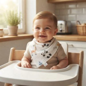 Miniatura 2 de 5 de Babero Bandana Bebé Algodón Estampado Absorbente