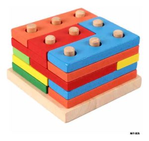 Miniatura 2 de 6 de Cubo Rompecabezas Madera Encastre 3d Didáctico Colores Surtido