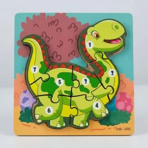 Miniatura 1 de 6 de Rompecabezas Madera Dinosaurio Encastre Didáctico 15x15